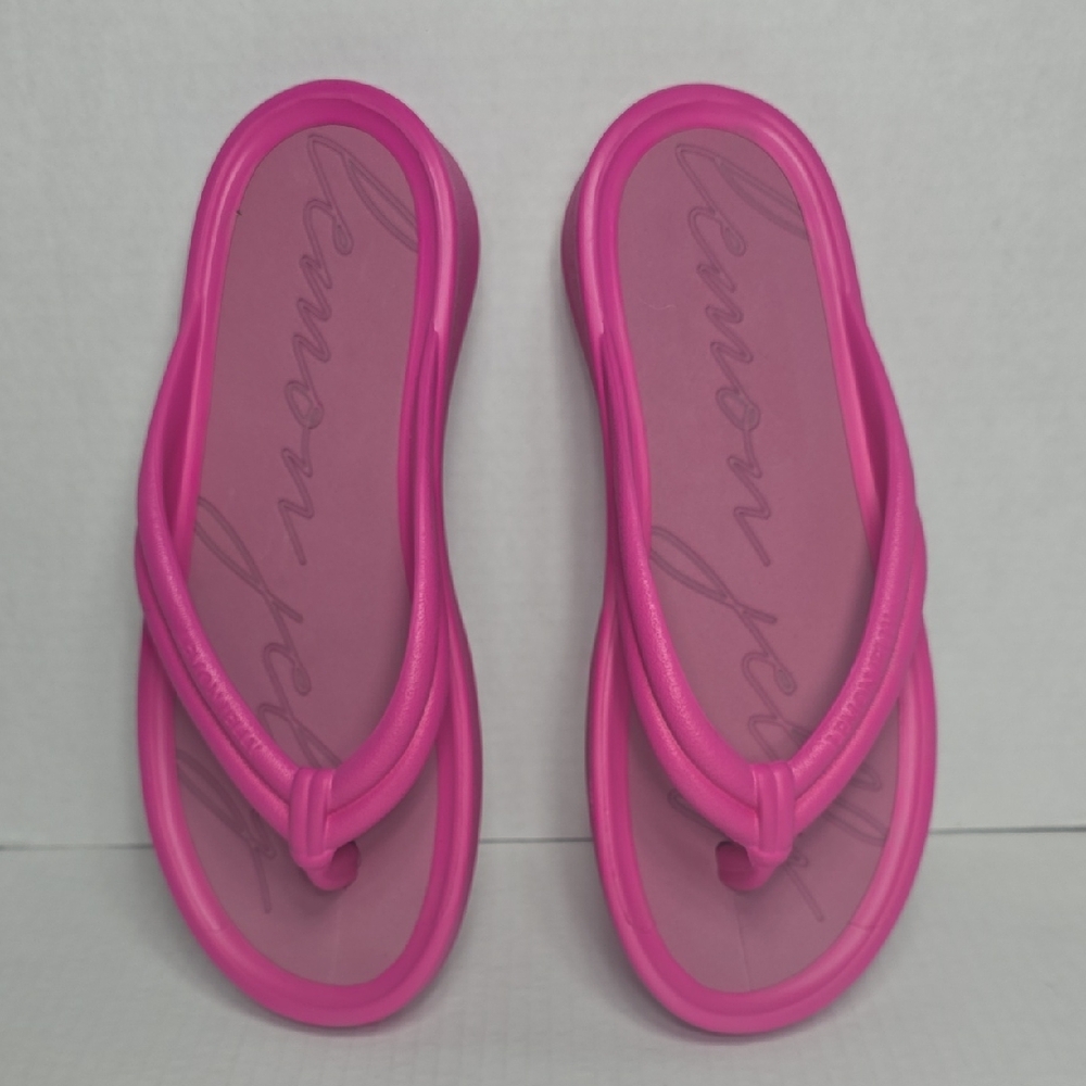 Womens Pink Lemon Jelly Mare Fuxia Pro Vegan Platform Flip Flops Size 39 (9 US)